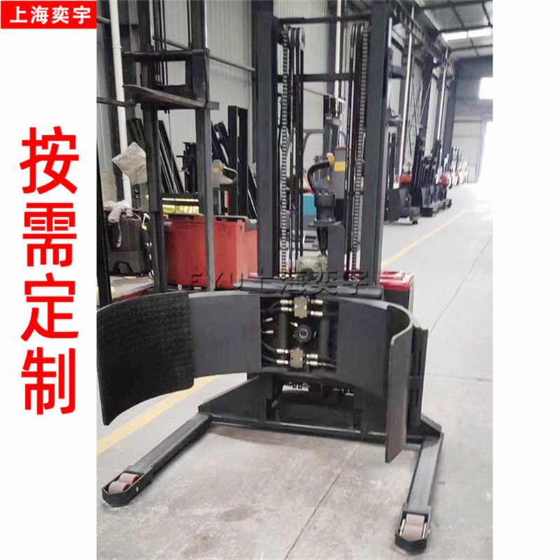 圆状物木桶旋h转抱夹叉车 抱叉垃圾桶搅拌桶分散缸抱夹车上海