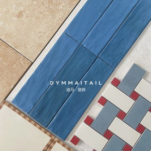 迪马 复古蓝色条砖瓷砖r搭配厨房卫生间手工背景墙通体马赛克瓷砖