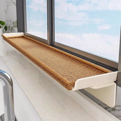 厨房窗台可折叠备菜置物架多功能加宽延伸M板墙上壁挂节省空间神