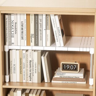 书架分层隔板家用收纳书q柜置物架可伸缩学生宿舍柜子里放书分层