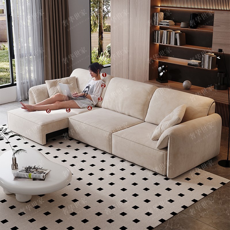 大象耳朵电d动布艺沙发客厅奶油风小户型伸缩沙发功能沙发床可调