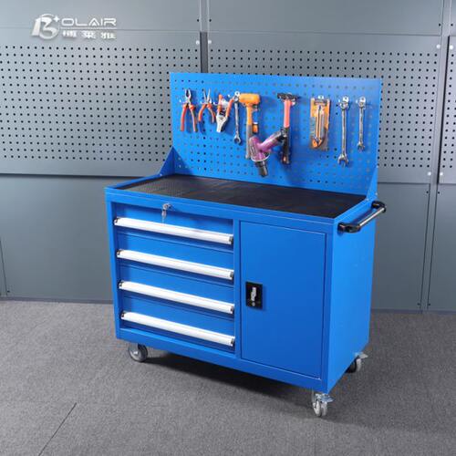 维修4S店可移动五金工具柜储物箱收纳盒一门4抽带挂板重型工具车