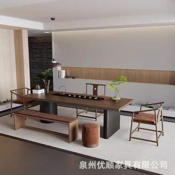 新中式客厅实木泡茶桌椅组合现简约公室铁艺原木接待大板茶桌,商业/办公家具,茶台/茶桌,淘宝优惠券,粉丝福利购,淘宝优惠卷