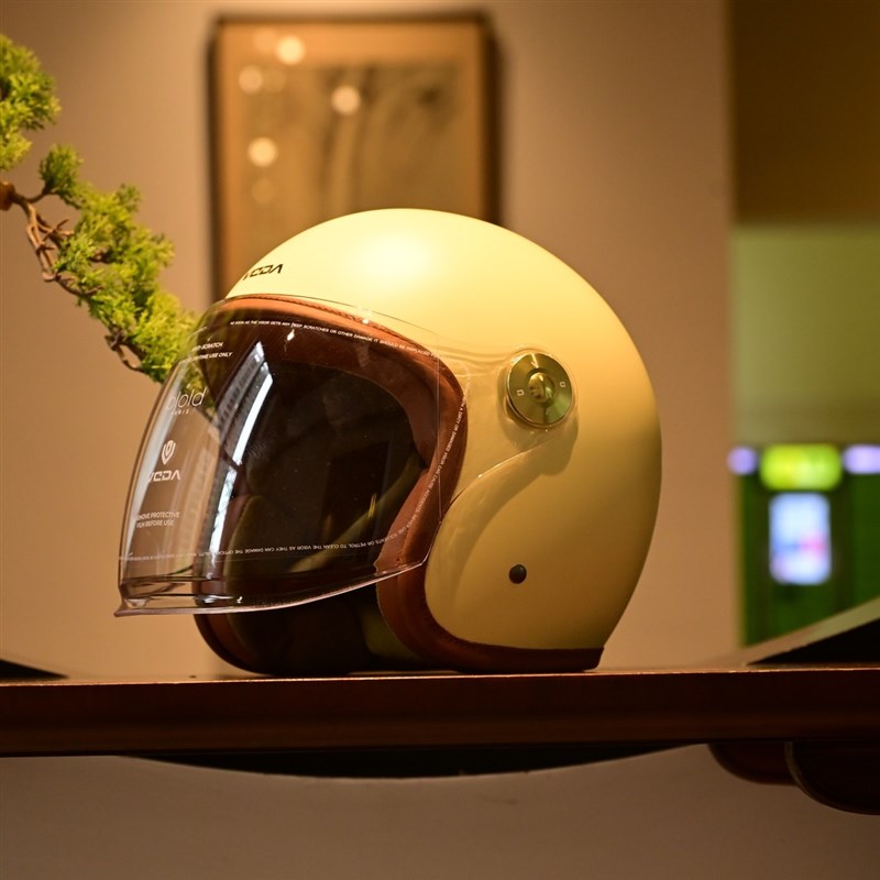 VEDA碳纤维摩托车冬季保暖头盔姜戈凯旋骑行3C四三盔机车半盔男女