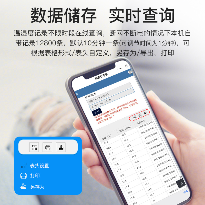 无线WIFI温湿度记录仪大屏幕联网实验室机房短信报警高精度WT308W