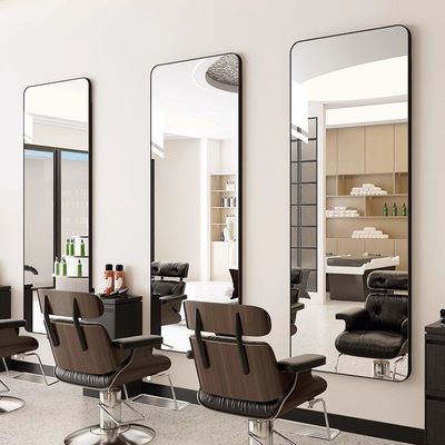 网红理发店镜台双面镜子一体美发剪发烫染桌发廊专用