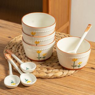 陶瓷碗釉下彩食品级碗盘套装组合家用吃饭餐具碗碟盘子一整套