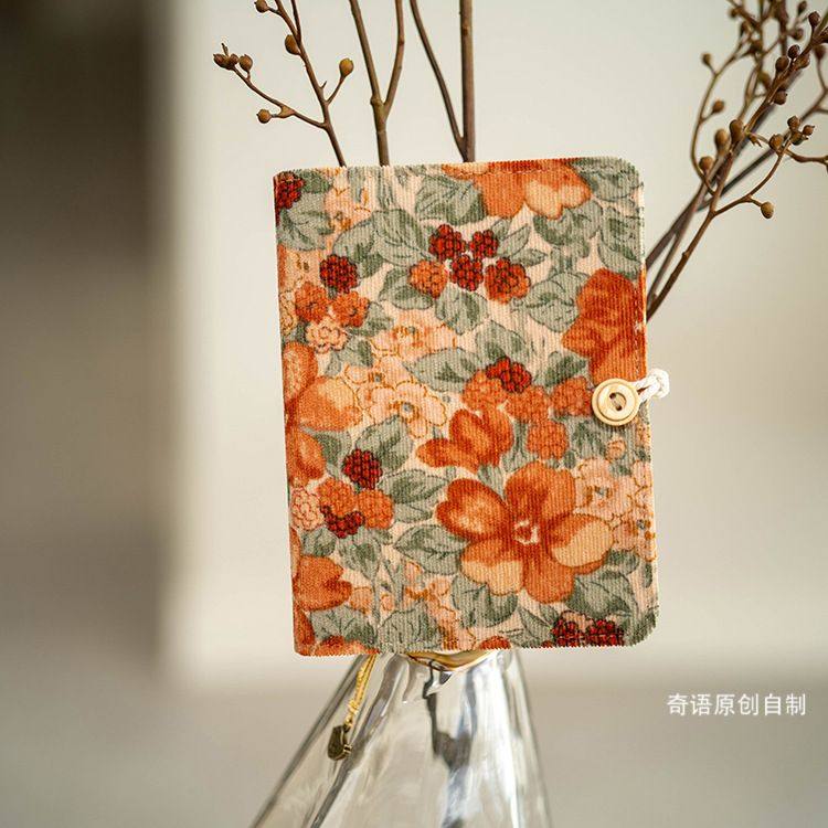 灯芯绒印花布面文艺复古A6活页线装手账笔日记随身本子旅行记事,文具电教/文化用品/商务用品,手帐/日程本/计划本,淘宝优惠券,粉丝福利购,淘宝优惠卷