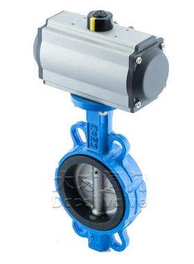 D671X-16QAT气动对夹蝶阀软密封不锈钢板球墨铸铁耐腐蚀性强