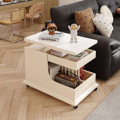 可移动茶几小推车边几小户型家用茶桌多功能升降奶油创意客厅边柜