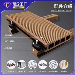 二代共挤WPC户外木塑地板复合塑木板公园花园露台庭院塑木地板