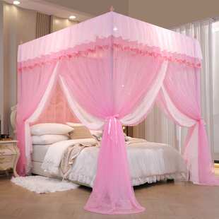 宫廷落地蚊帐家用卧室少女心双层加密加厚支架三开门2025新款帐纱