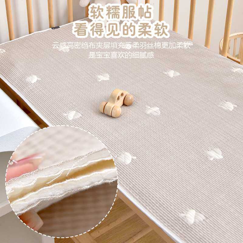 新生婴儿纯棉床单宝宝夹棉床笠幼儿园儿童拼接床垫子四季通用