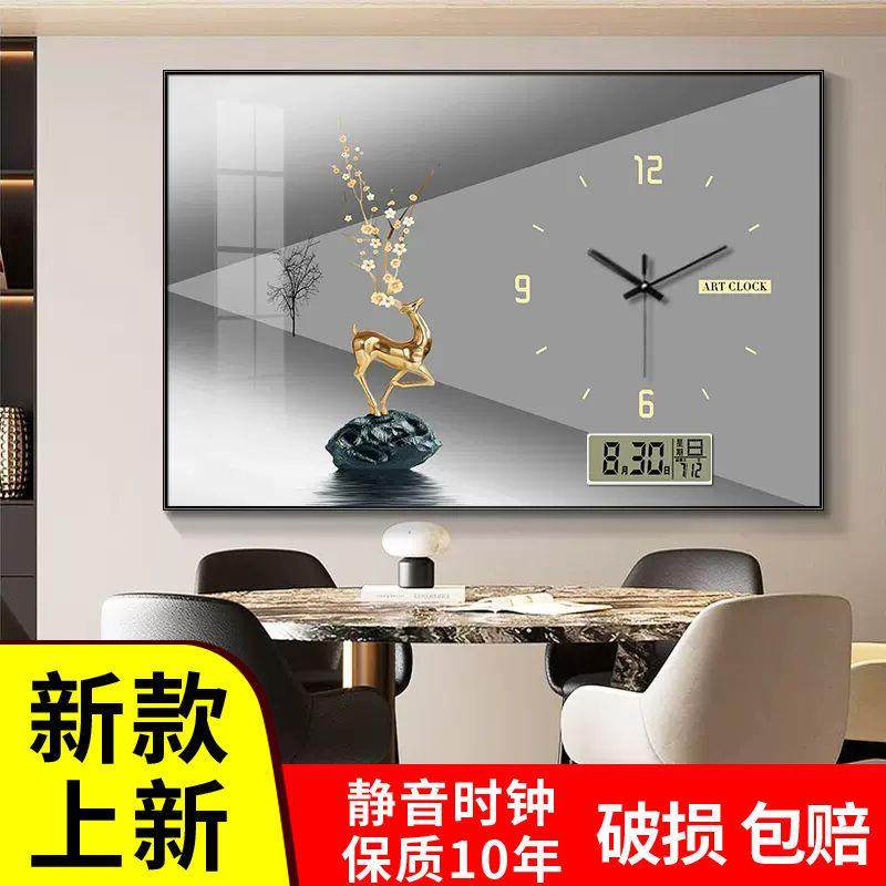 万年历电表箱装饰画带钟表免打孔配电箱遮挡箱现代简约电子钟挂画