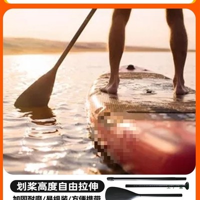 桨板皮划艇划桨钓鱼船划船桨伸缩铝合金船桨单桨双桨划水板配件