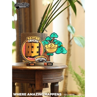 ?青松转钱 创意摆件轻松解压潮玩居家桌面摆件 轻松赚钱