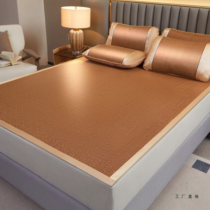 夏季竹席凉席三件套1.8m2米席子1.5m家用可折叠学生宿舍0.9m1.2m