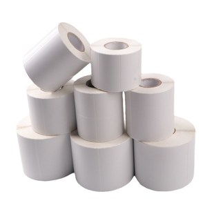 空白铜版纸标签纸90*50卷筒不干胶标签价格贴纸杯贴铜版纸标签