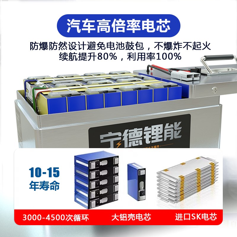 宁德锂电池72v60v48v伏三轮车大容量四轮电动车磷酸铁锂三元电瓶