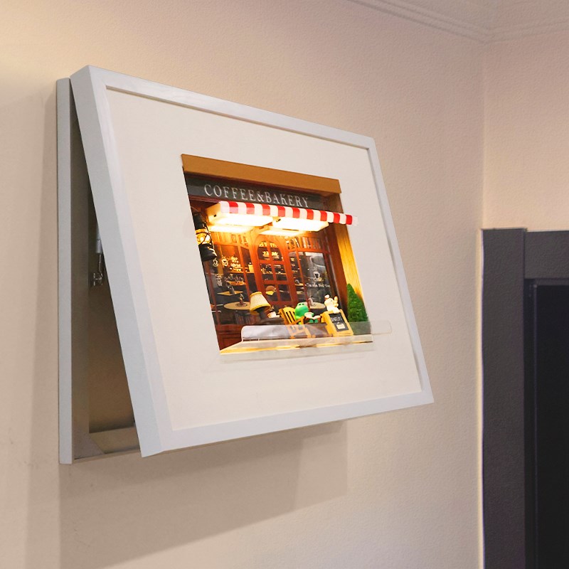 奶油风电表箱装饰画diy置物配电箱入户遮挡创意挂画电箱遮丑壁画