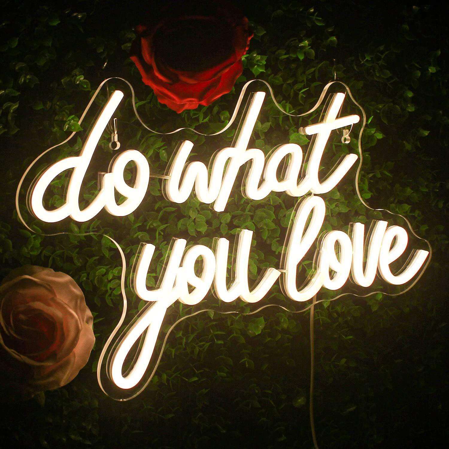 跨境亚马逊led霓虹灯do what you love英文字母墙壁装饰霓虹灯