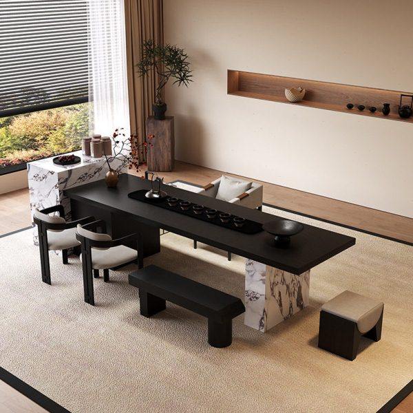 新中式岩板茶桌简约现别墅家用公茶台轻奢意式极简茶桌椅组合,商业/办公家具,茶台/茶桌,淘宝优惠券,粉丝福利购,淘宝优惠卷