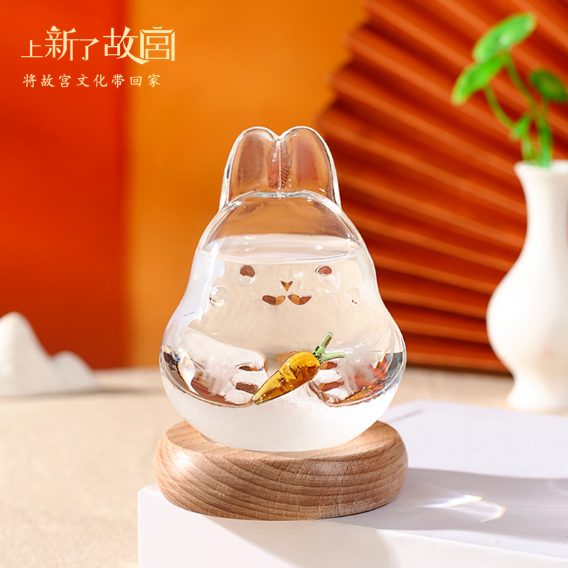 上新了故宫吉兔纳福天气预报瓶风暴G瓶桌面摆件兔年生日圣诞礼物