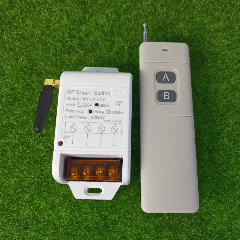 远距离两键遥控交流380V30A单路抽水泵开关大功率电源通断控制器