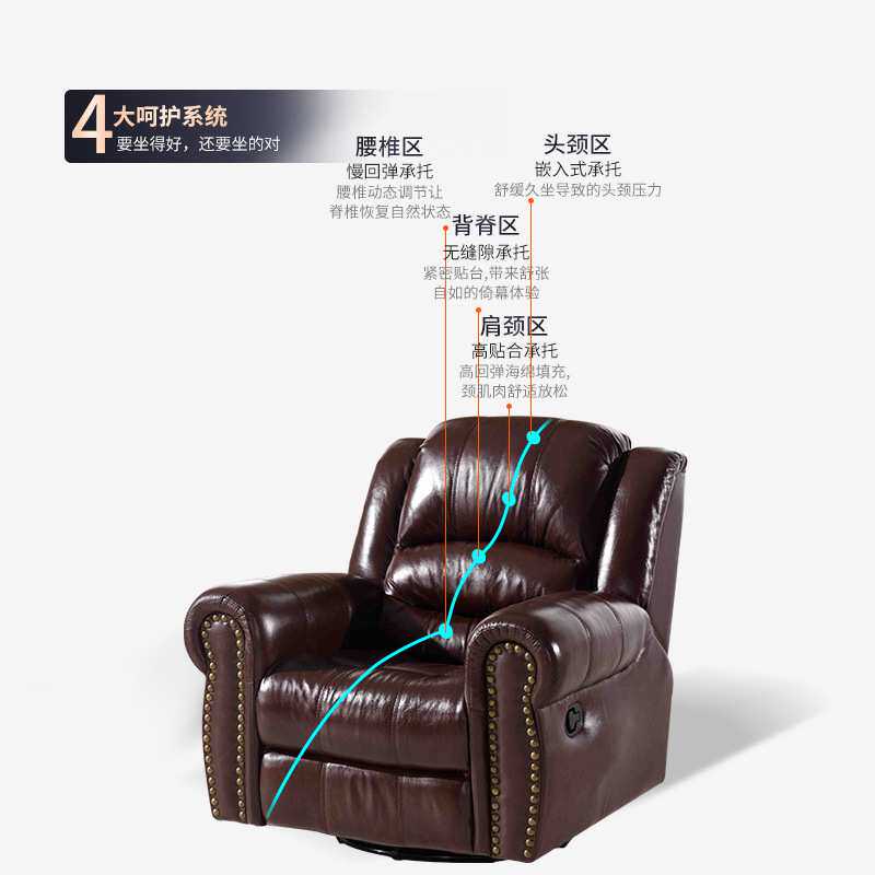 欧式豪华皮艺沙发客厅家具组合多功能沙发电动沙发懒人椅工厂