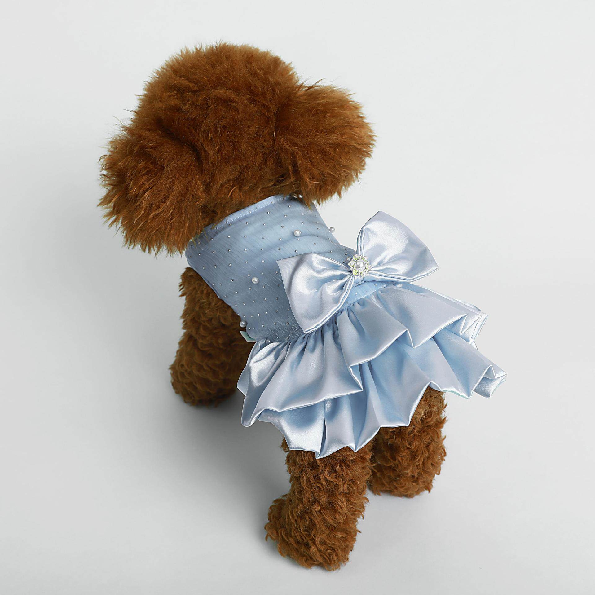新年重工珍珠礼服春秋冬小型犬公主风宠物狗狗装马尔济斯比熊衣服