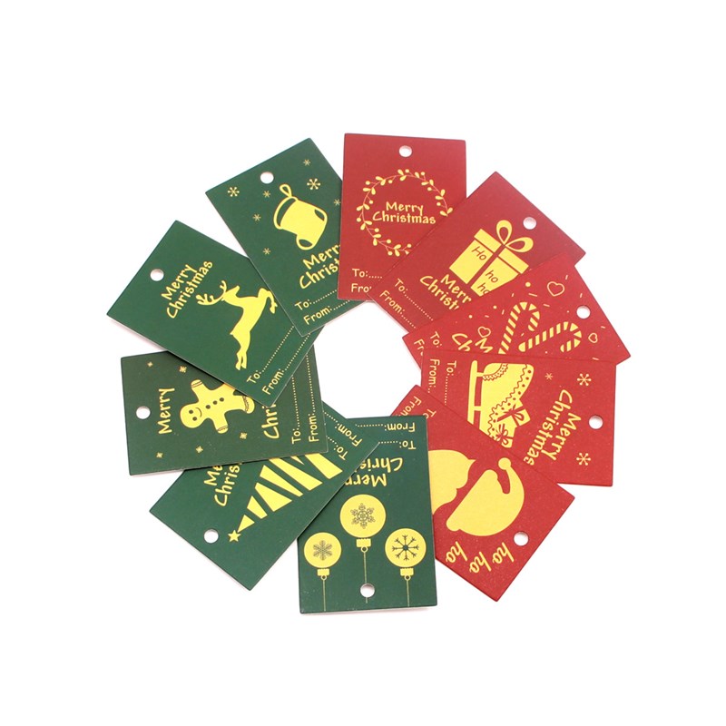 厂家现货圣诞吊牌圣诞树贺卡老人礼物包装M圣诞祝福卡片卡纸吊牌