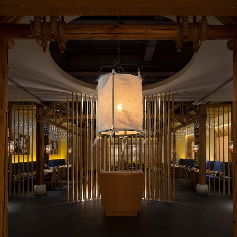 日式卧室过道楼梯料理日式灯笼餐厅个性麻布吊灯O孔明灯40*60厘米