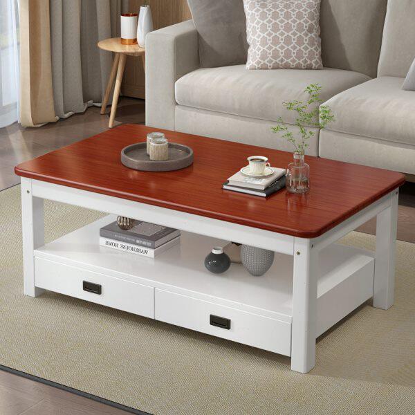 实木茶几客厅家用简约现代茶几桌小户型中式原木创意抽屉松木茶桌