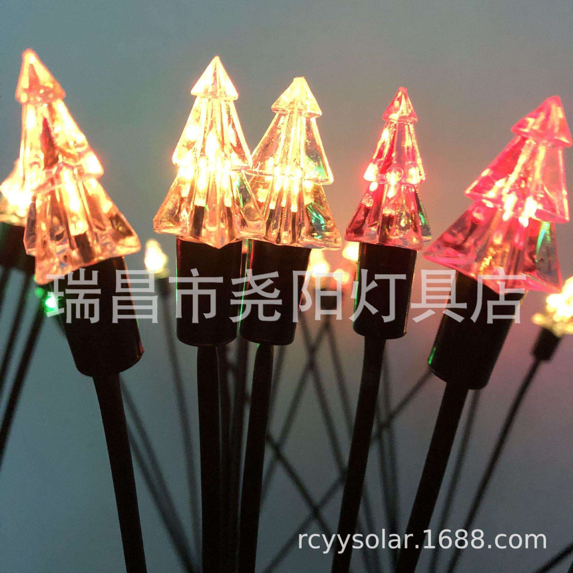 跨境新品太阳能圣诞树萤火虫灯圣诞节户外派对装饰灯圣诞树摇摆灯