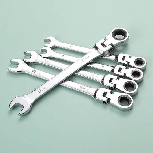 7件套活动头两用棘轮扳手组套开口梅花 快速机修汽修扳手8-19mX20