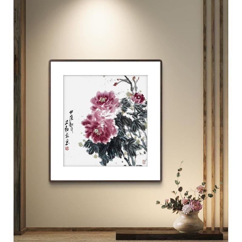 纯手绘国画大写意牡丹花开富贵未装裱画心芯三尺斗方客厅餐厅挂画