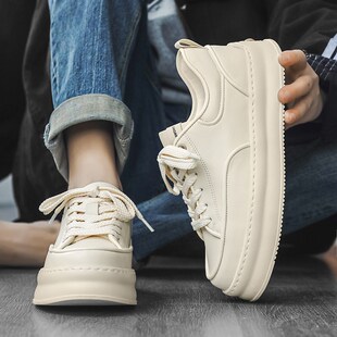 小白鞋男款2024新款潮男鞋潮牌高级感休闲鞋秋冬白色百搭真皮板鞋