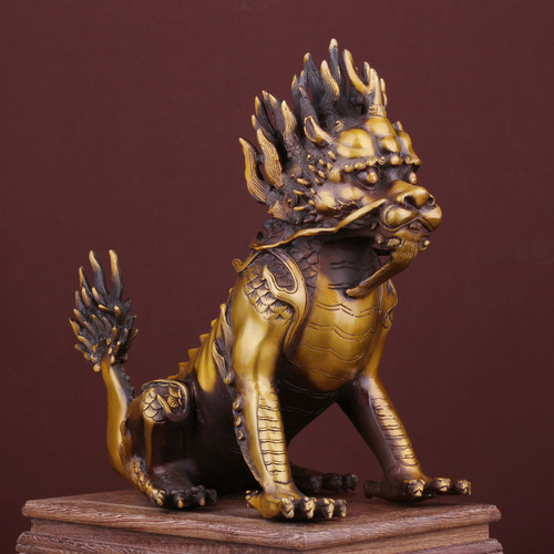 纯铜龙生九子之狻猊 家居风水铜装饰品办公室客厅桌面装饰品摆件