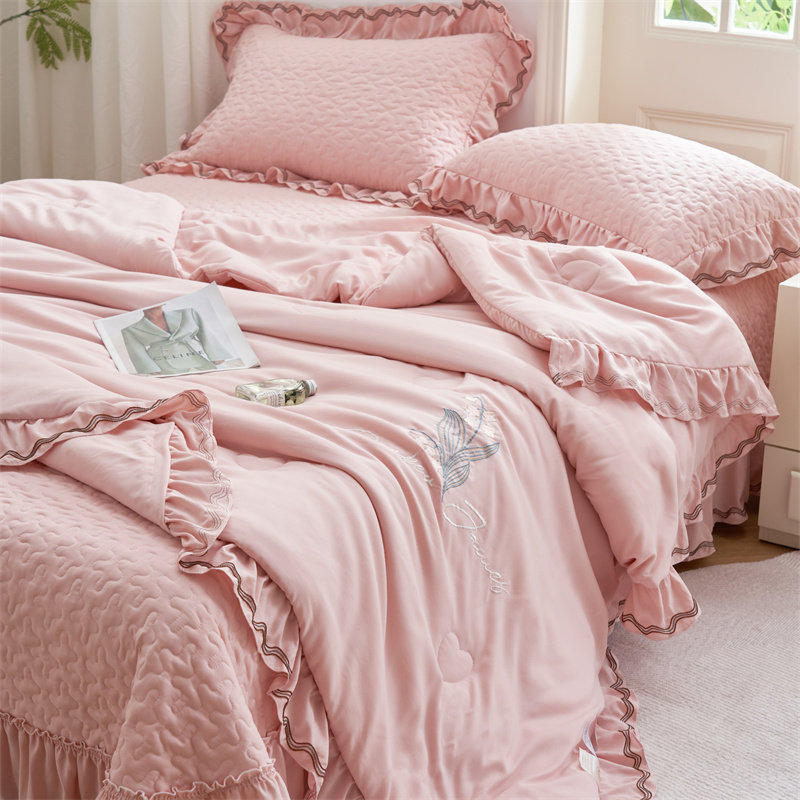 A类夏季床盖款夏凉被四件套少女心纯色床单夏被1.5米床空调薄被子,床上用品,化纤被,淘宝优惠券,粉丝福利购,淘宝优惠卷