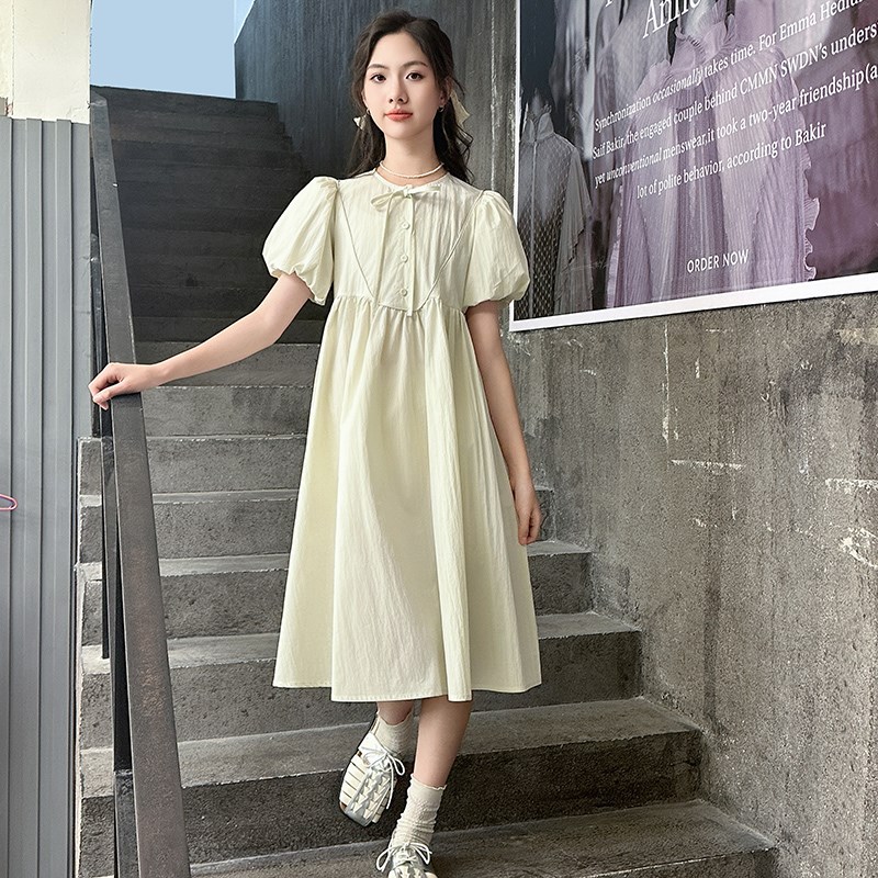 女大童裙子夏装2025新款儿童洋气初中学生长裙女童夏季爆款连衣裙