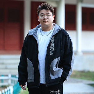 胖子男装 宽松2023新款 男生外套棉衣300 棉服男加肥加大冬季 大尺码