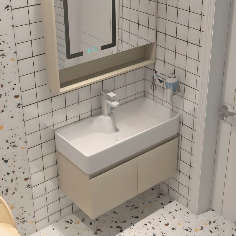 日式简约轻奢现代肤感一体浴室柜组合洗漱卫浴洗脸盆卫生间洗手池