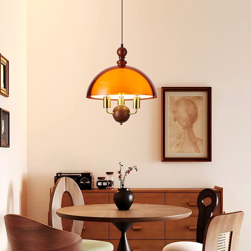 2025新款复古落m日氛围感可移位吊灯餐桌灯法式中古风摇臂餐厅吊