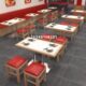 饭店食堂小吃店桌椅组合米线包边麻辣烫岩板餐桌商用汉堡馆餐饮面