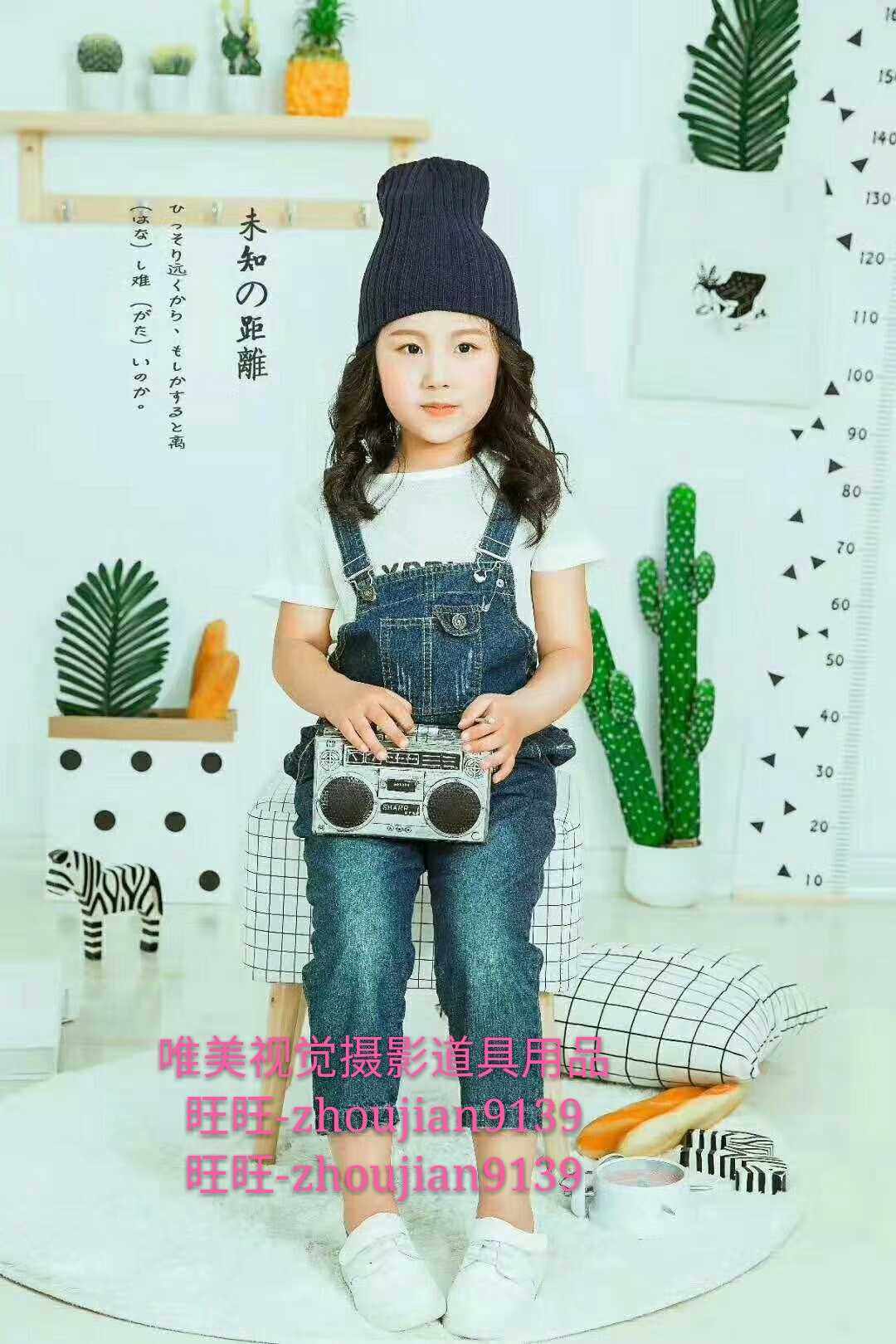新款儿童实景摄影棚婚纱实景影楼装修韩式无闪棚店面设计w-3737