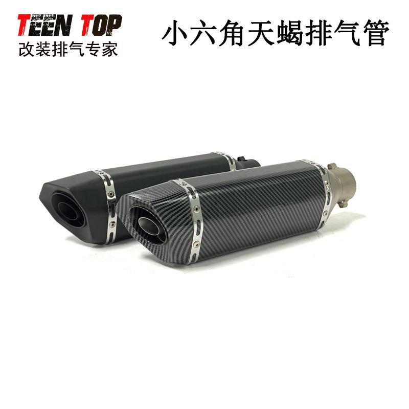 摩托排气GSX250小忍者春风地平线斜尾小六角天蝎排气管改装消声器