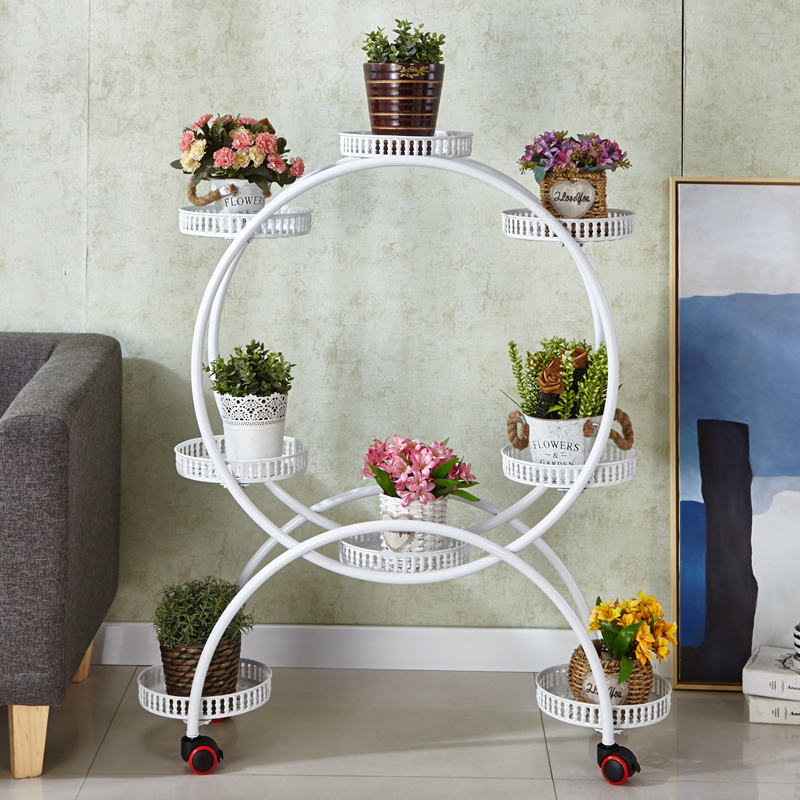 花架植物架铁艺多层移动带轮省空间花架子阳台客厅落X地绿萝花盆