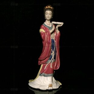 湾品女陶瓷客厅电视柜特色商务美送礼石人仕摆件古典装饰公仔中式