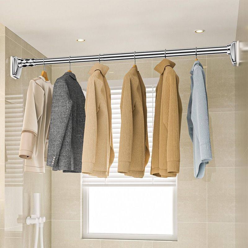 晾衣杆伸缩杆免打孔晾衣架卫生间挂衣阳台晒衣杆衣柜收缩支撑杆子,收纳整理,晾晒杆,淘宝优惠券,粉丝福利购,淘宝优惠卷