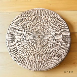 日式手工编织香蒲草坐垫蒲团飘窗榻榻米草编垫打坐垫茶道垫
